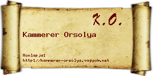 Kammerer Orsolya névjegykártya